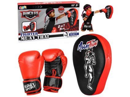 Společenská hra Boxerský sportovní set Rukavice Tréninková lapa 2v1 MUAY THAI