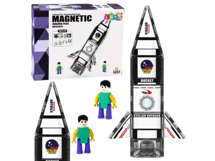 Magnetické kostky Kosmická raketa s figurkami 26 dílků