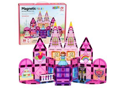 Magnetická konstrukční stavebnice Zámek princezny růžová 38 dílků
