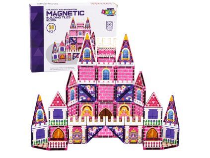 Magnetické konstrukční kostky Zámek princezny růžové 58 dílků