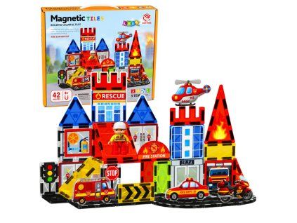 Magnetická stavebnice Hasičská základna 42 dílků