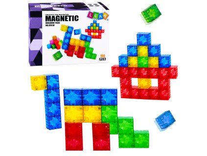 Magnetické konstrukční krychlové kostky barevné 3D 160 dílků