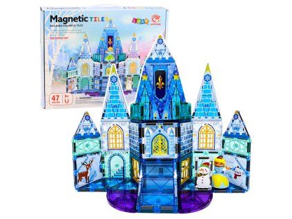 Magnetická stavebnice Zámek Ledové princezny modrá 47 dílků
