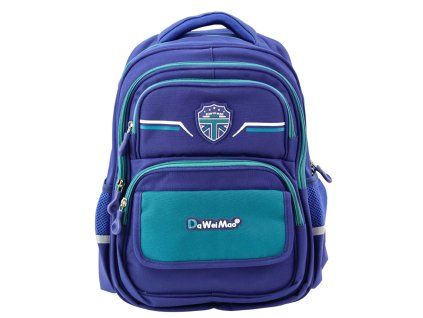 Školní dětský batoh tmavě modro-zelený s hrudním popruhem 20 l 38 cm