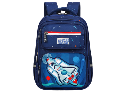 Dětský školní batoh Raketa Vesmír s hrudním popruhem Tmavě modrý 20 L 41 cm