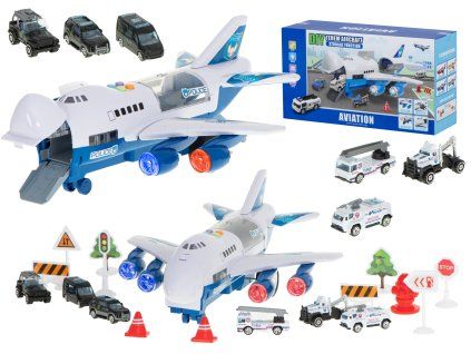 Transportér letadlo + 6 policejních aut