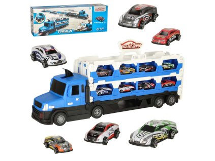 Autotransporter skládací na 10 aut modrý