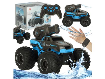 RC auto obojživelné ovládané gesty rukou + 2 dálkové ovladače modré