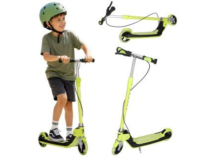 Hulajnoga dla dzieci TRIKE FIX dwukolowa LED skladana podwojne hamulce neon zielony 186676