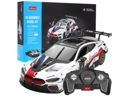 RC auto BMW M8 GTE RASTAR bílé 1:18 + Body kit + Ovladač 2,4 GHz