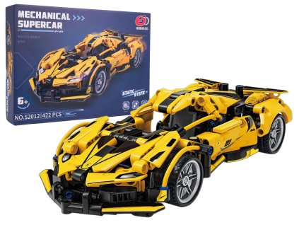Stavebnice Sportovní auto Žluté 422 dílků