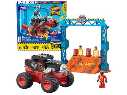 Kaskadérská stavebnice Hot Wheels Monster truck 151 dílků auto + rampa