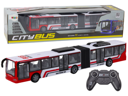 Městský autobus RC dálkově ovládaný červeno-bílý