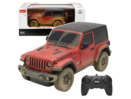 RC auto Jeep Wrangler Rubicon Rastar 1:24 červené blátivé