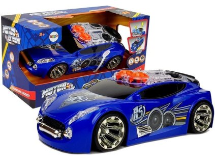 Sportovní auto DJ reproduktory na střeše hudba světla