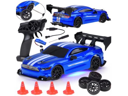 RC auto dálkově ovládané sportovní s funkcí driftu 4x4 1:24 modré