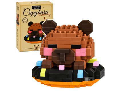 Stavebnice Figurka Mini Kapybara Na Donutu Hnědá 306 dílků