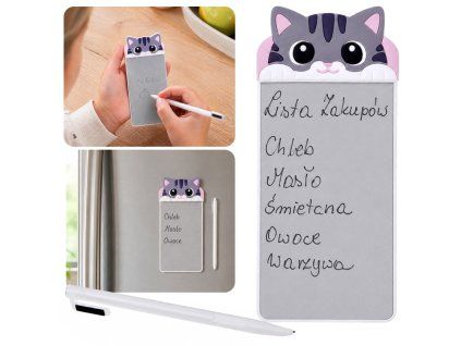 Magnetická tabulka na lednici s kočkou se stylusem
