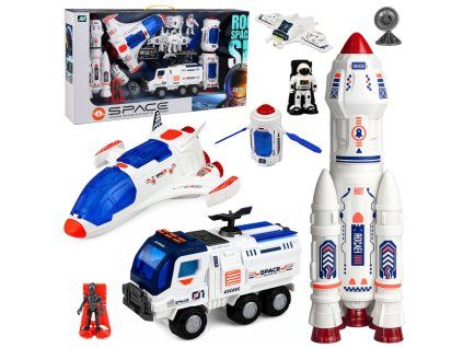 Velký vesmírný set Stanice Raketa Raketoplán Průzkumné vozidlo Astronauti
