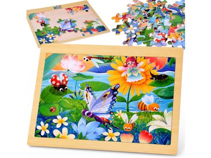Dřevěné puzzle Rusalka a hmyz 40 dílků