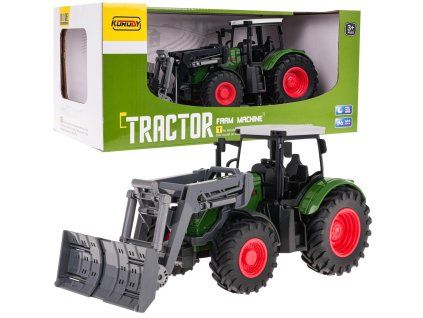 Zelený traktor se sklápěčem