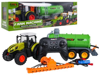 Traktor z Zielonym Beczkowozem R/C 1:24