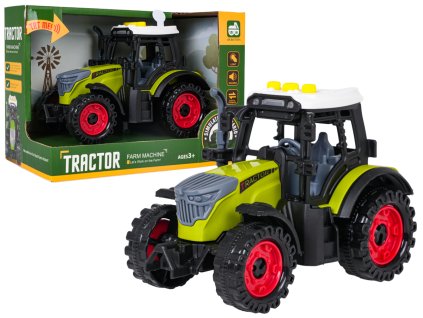 Traktor s funkcí světel a zvuku světle zelený