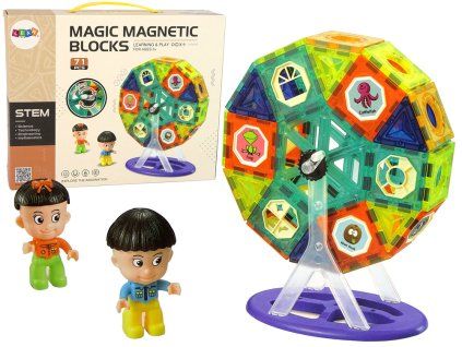 Magnetická stavebnice 3D Ďábelské kolo Kolotoč 71 dílků
