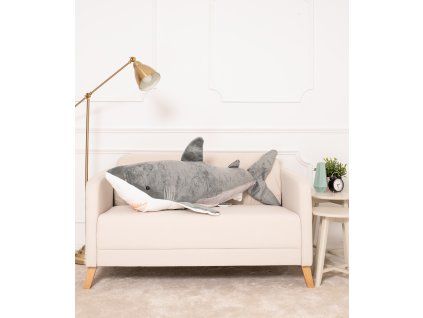 Velký plyšový žralok Adi šedý 130 cm