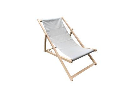 Světle šedé dřevěné polohovací zahradní lehátko Classic PATIO