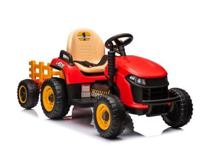 Dětský elektrický traktor BBH-030 s přívěsem červený