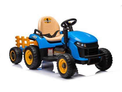 Dětský elektrický traktor BBH-030 s přívěsem modrý