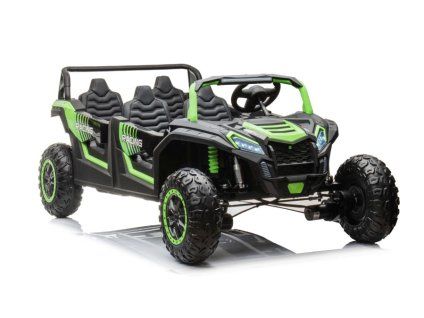 Elektrické autíčko Buggy UTV čtyřmístné 24V nafukovací kola zelené