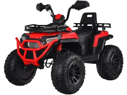 Dětská elektrická čtyřkolka 4x4 s plynovým tlumičem v rukojeti červená