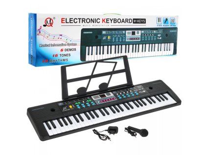 Dětský keyboard černý s mikrofonem