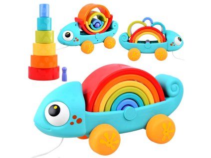Barevný chameleon montessori skládačka 18m+