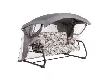 Zahradní houpačka Ravenna Lux Black Edition s moskytiérou a s bočními stolky G057-06PB PATIO 2