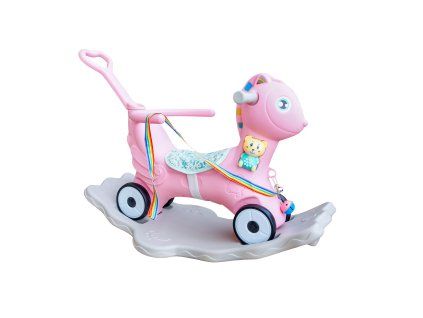 Aga4Kids Plastový houpací koník 2v1 DS3803 Růžový