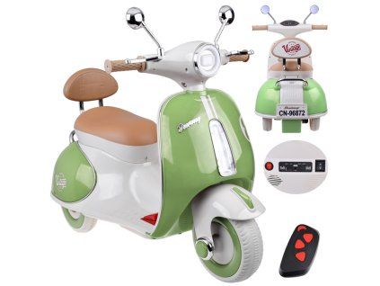 Dětská elektrická motorka VESPA klasická zelená