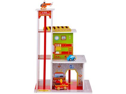 Aga4Kids Hrací dřevěný set Požární stanice