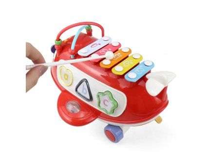 Aga4Kids Interaktivní letadlo s xylofonem Červené
