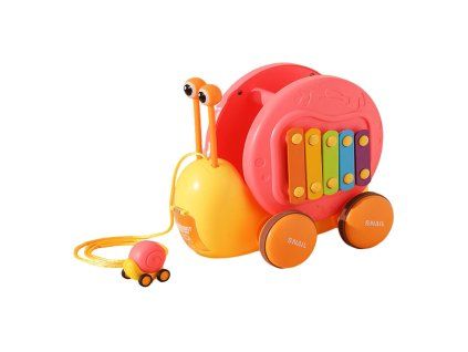 Aga4Kids Tahací šnek s xylofonem Růžový