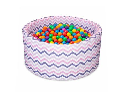 Aga Suchý bazén 90x40 cm s míčky ZigZag Barevný