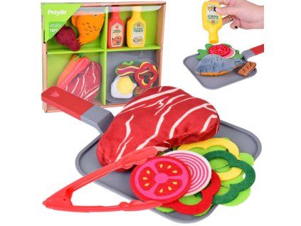 MĚKKÁ Sada na přípravu oběda Látková zelenina Steak Ryba