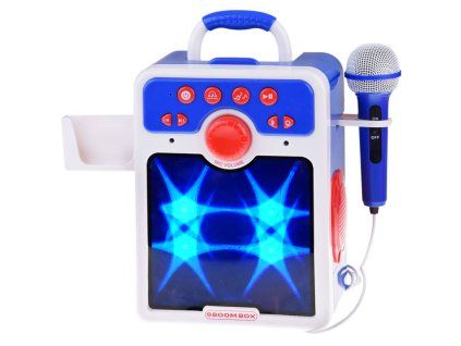 Hudební reproduktor Boombox pro děti s mikrofonem modrý