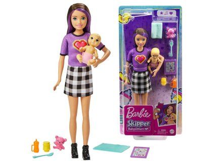 Panenka Barbie Skipper chůva + miminko s doplňky