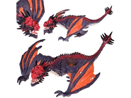 Figurka Drak šedo-oranžový 21 cm