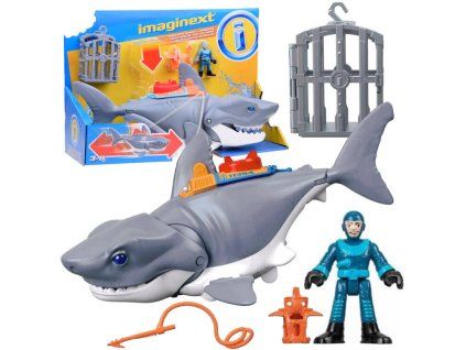 Figurka Mattel Imaginext Mega mechanický žralok útok žraloka pohyblivá tlama