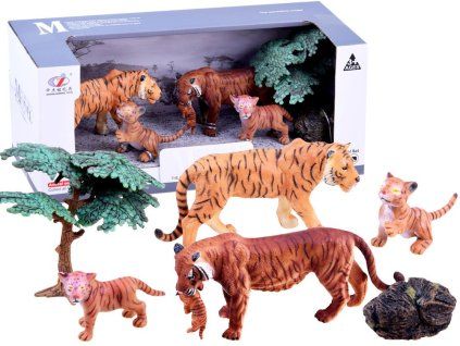 Sada figurek SÉRIE ZVÍŘATA SAFARI Rodina tygrů