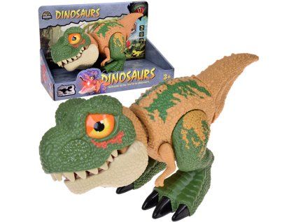 Pohyblivý DINOSAURUS Tyrannosaurus Rex Zvuk + světlo ZELENÝ